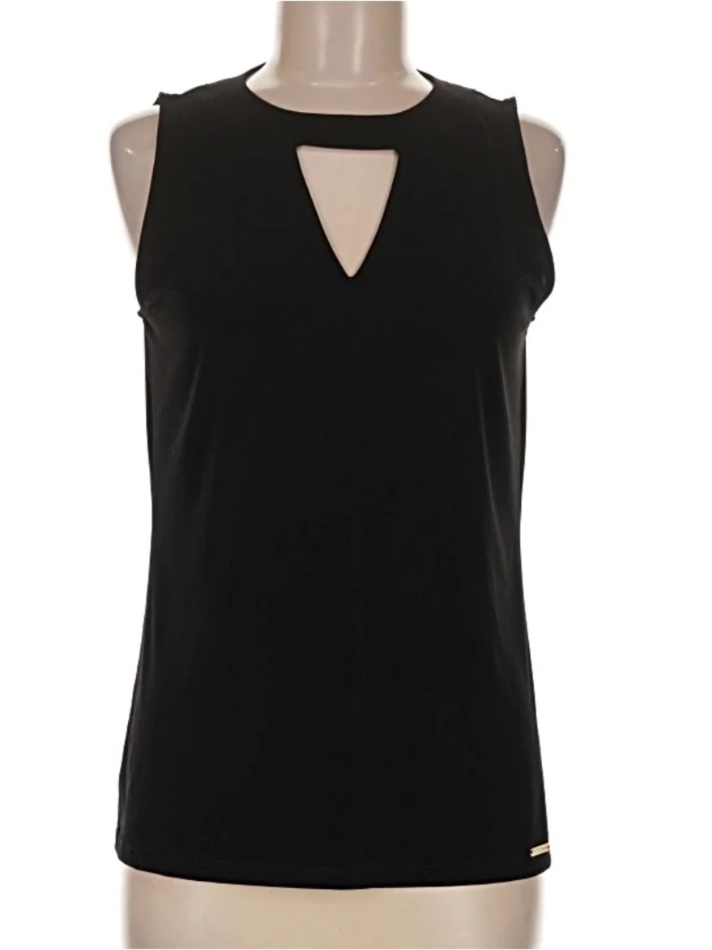 MICHAEL Michael Kors Black Sleeveless Keyhole Neck Blouse
